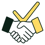 Icon depicting increased compliance via written agreements.